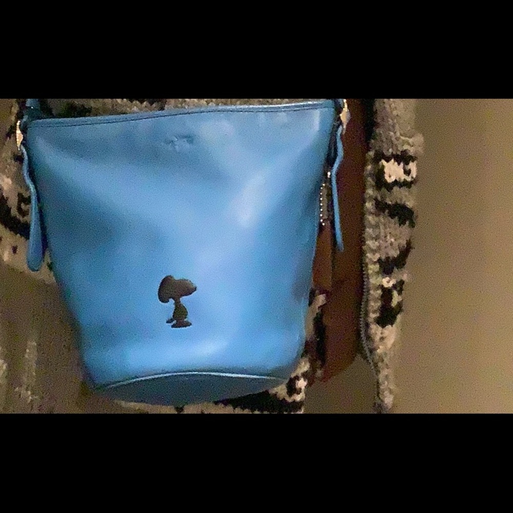 Coach Blue Crossbody Bag with Snoopy Silhouette